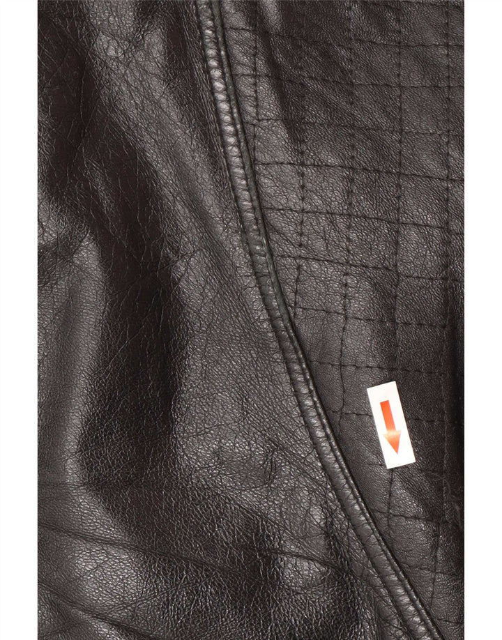 Vintage Herren Lederjacke IT 52 XL Schwarz