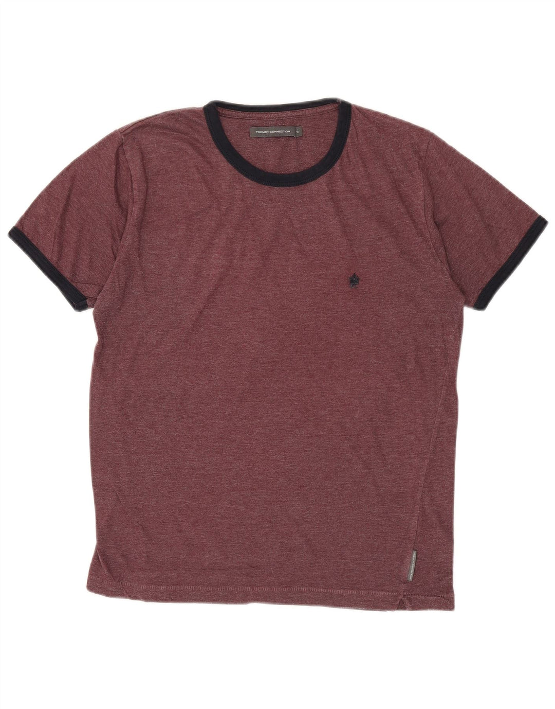 FRENCH CONNECTION Mens T-Shirt Top Small Maroon Cotton