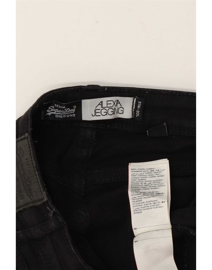 Superdry Damen Alexia Jegging Jeans W31 L26 Schwarz Baumwolle