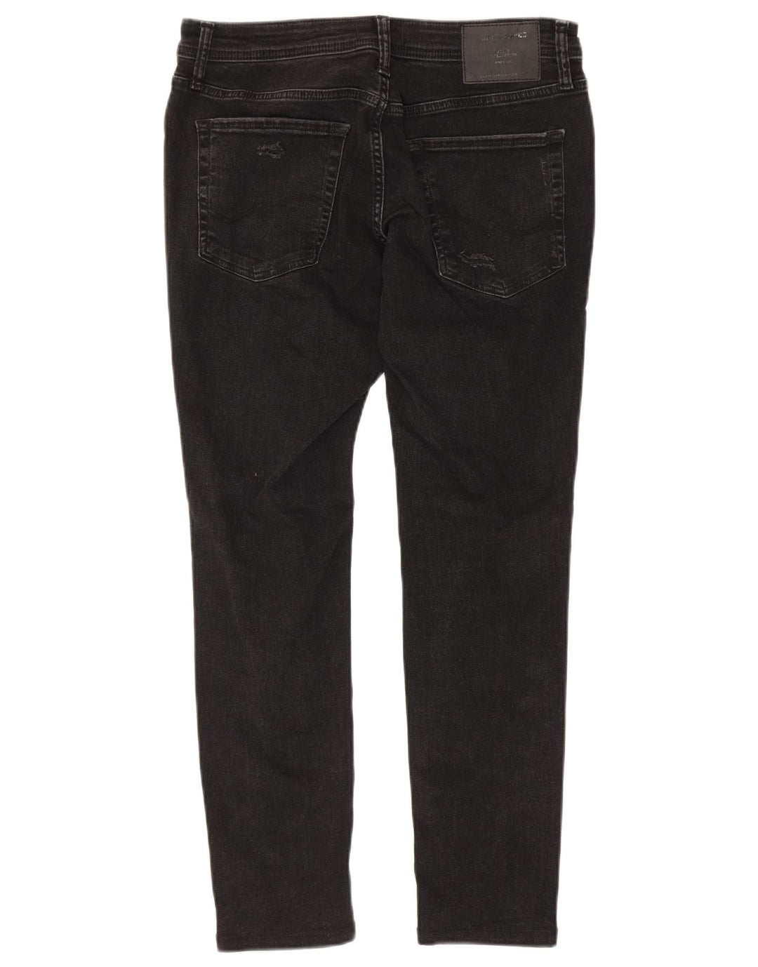 JACK & JONES Mens Distressed Slim Jeans W33 L28 Black Cotton
