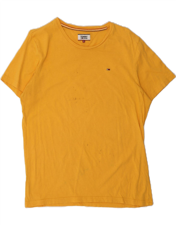 TOMMY HILFIGER Mens T-Shirt Top XL Yellow Vintage Tommy Hilfiger and Second-Hand Tommy Hilfiger from Messina Hembry 
