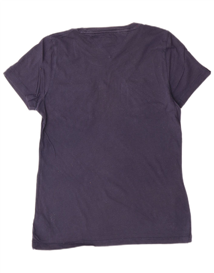 Tommy Hilfiger Damen-T-Shirt-Oberteil aus Baumwolle in mittlerem Marineblau