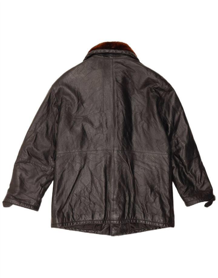 Vintage Herren Lederjacke UK 36 Small Black Colourblock