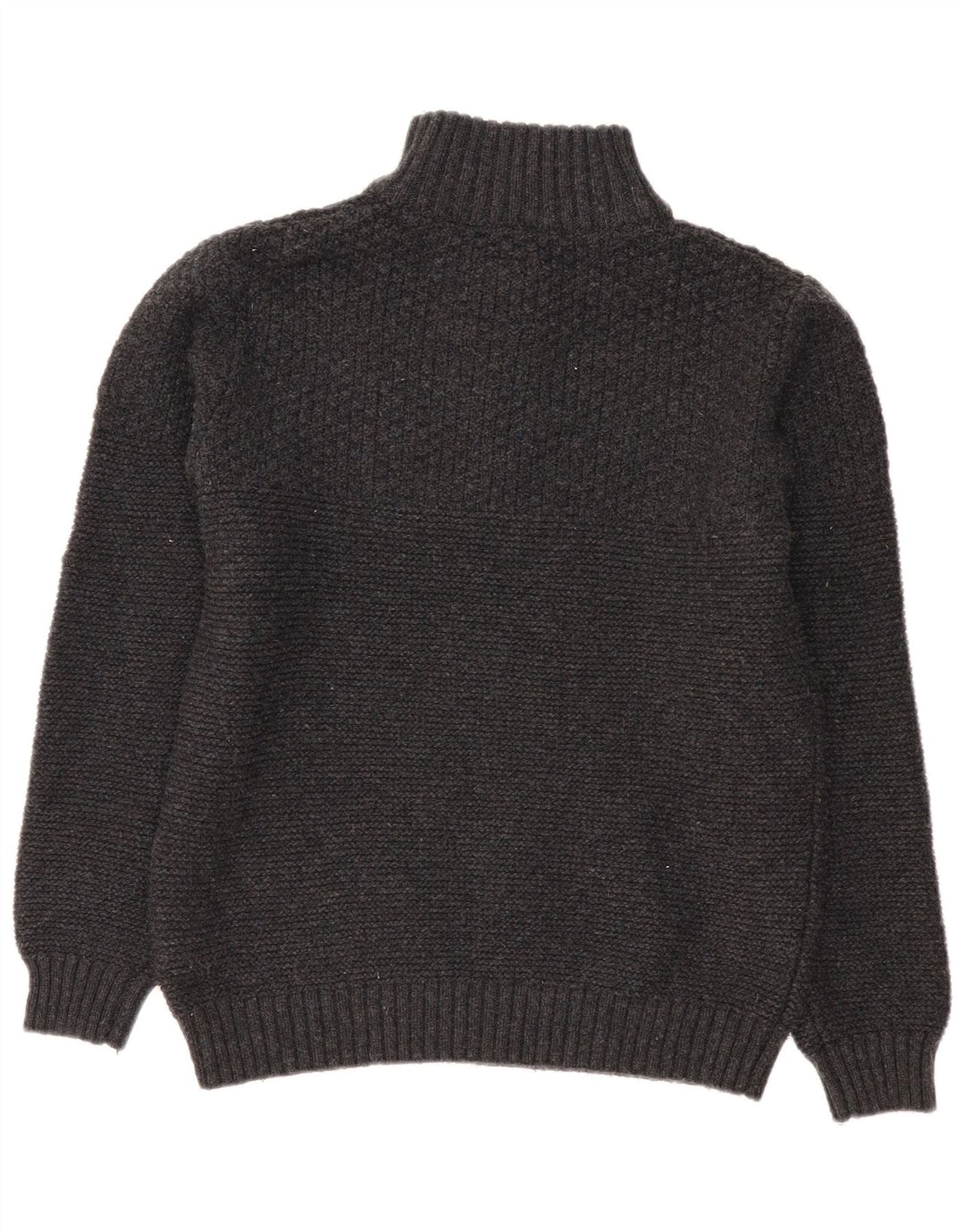 Fat Face Herren-Pullover mit Reißverschluss am Hals, große graue Wolle