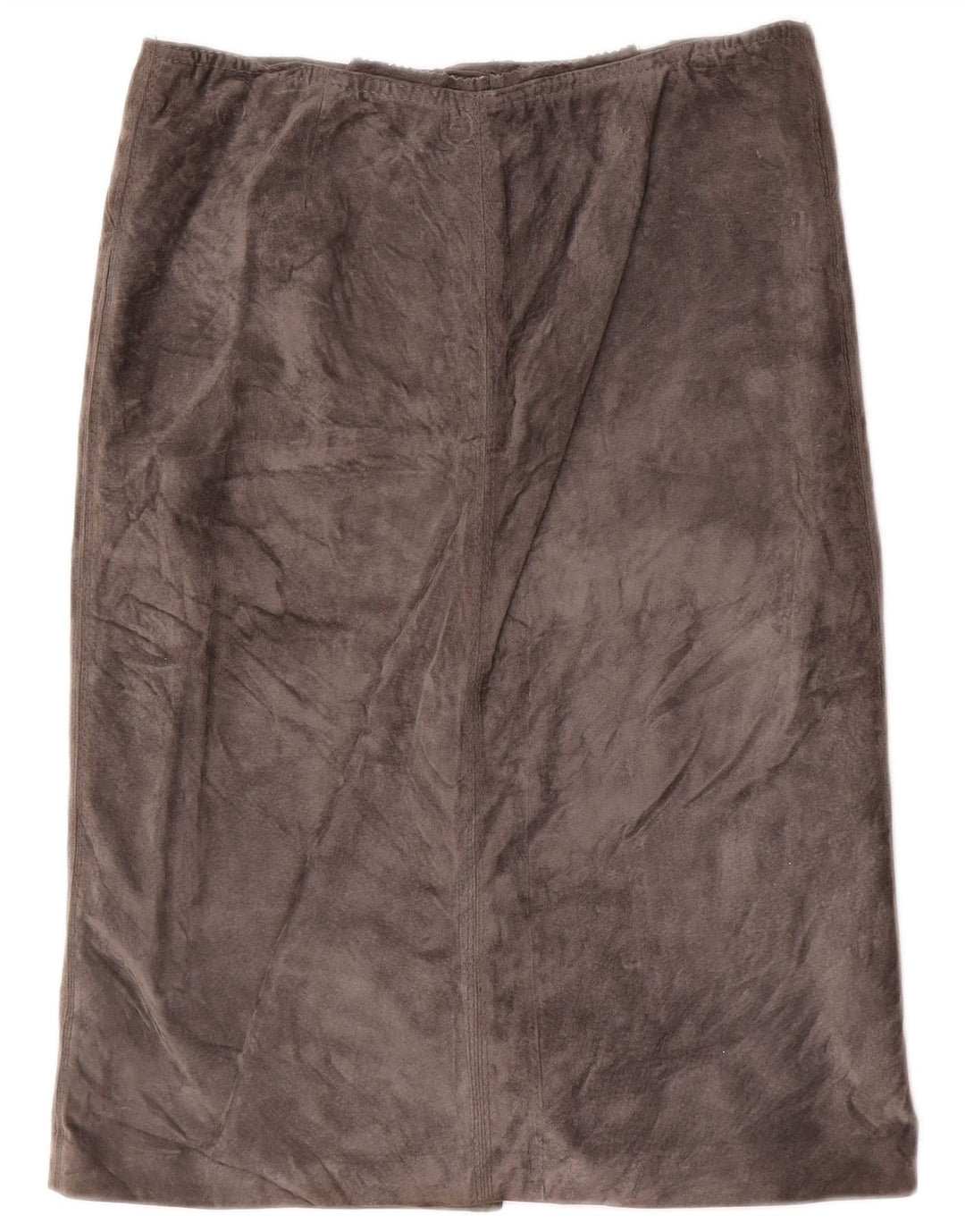 Vintage Damen Wildleder Gerader Rock IT 46 Groß W30 Grau
