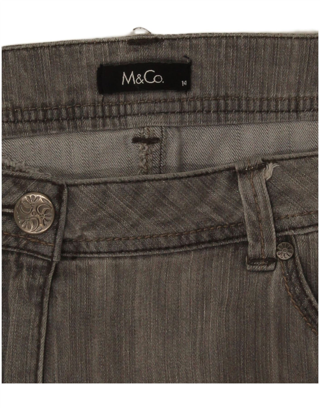 M&Co Damen Mini-Jeansrock UK 14 Large W34 Grau