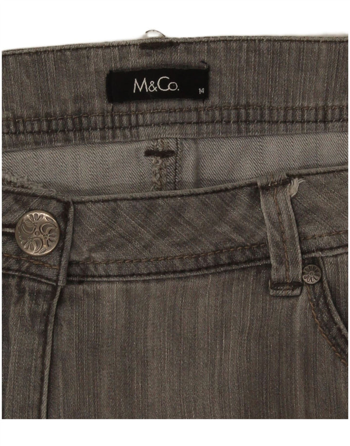 M&Co Damen Mini-Jeansrock UK 14 Large W34 Grau