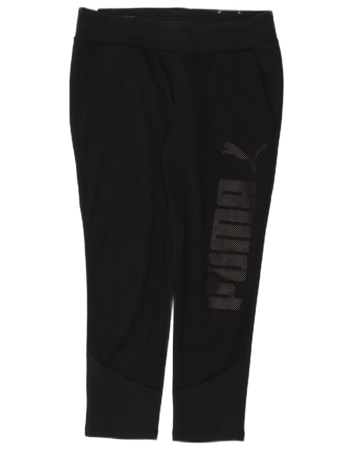 Puma Womens Crop Graphic Leggings UK 12 Mittelschwarze Baumwolle
