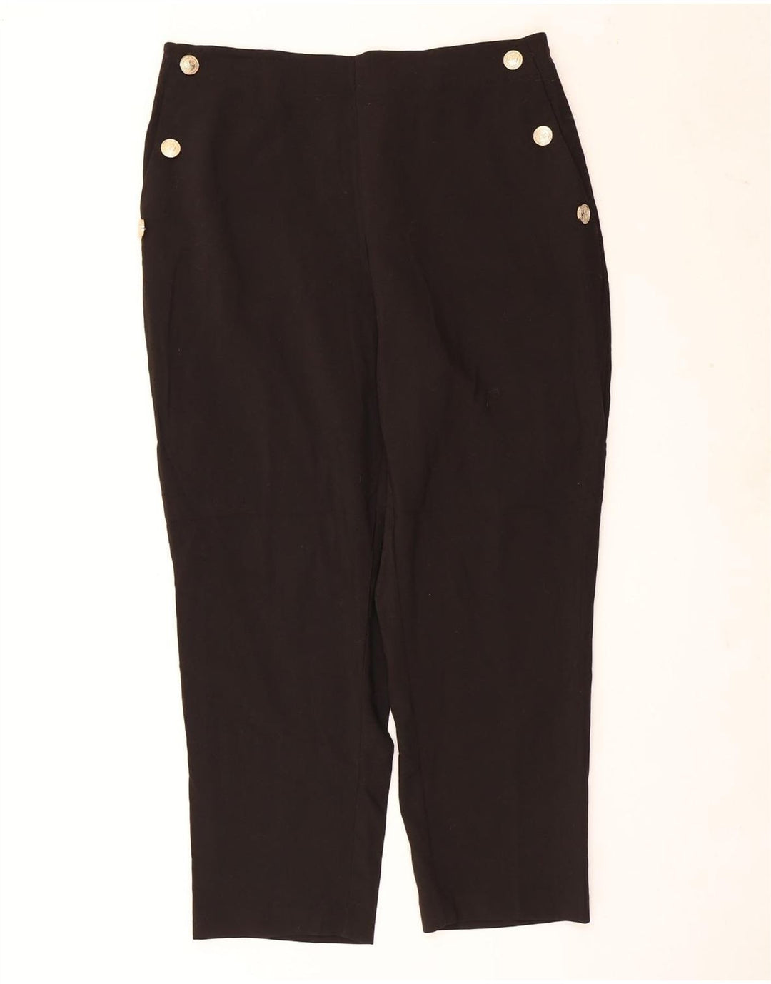 Zara Damen Gerade Freizeithose 2XL W34 L27 Schwarz Polyester