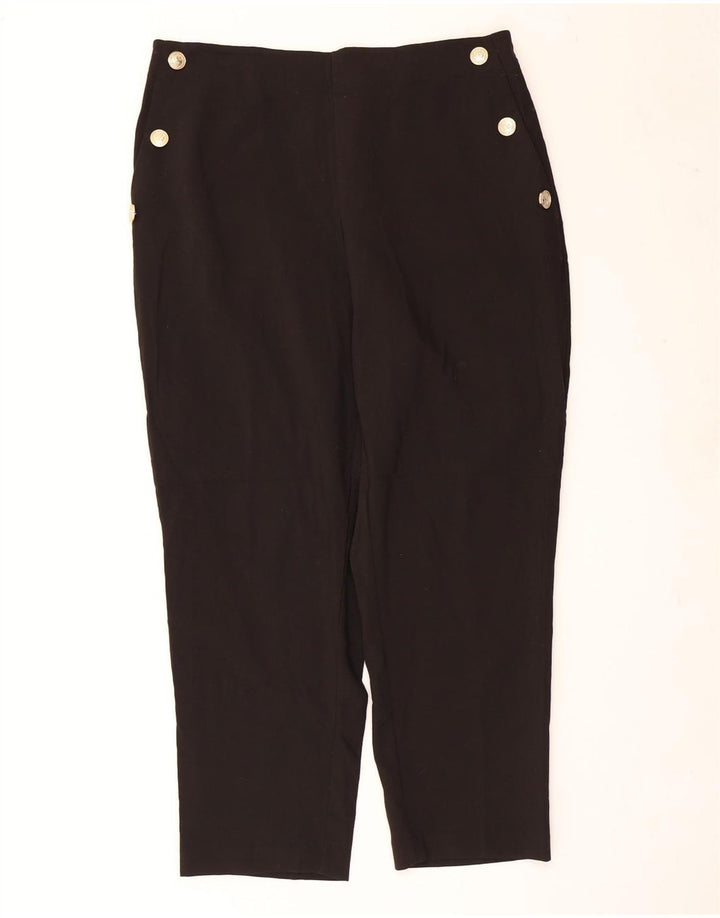 Zara Damen Gerade Freizeithose 2XL W34 L27 Schwarz Polyester