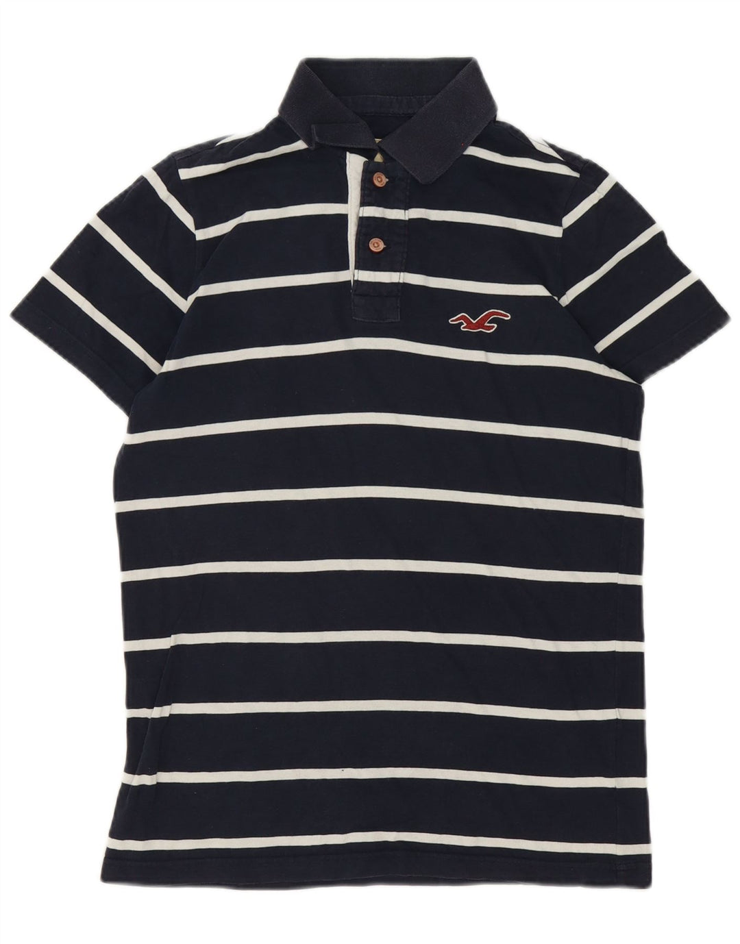 Hollister Herren-Poloshirt, klein, Marineblau gestreift