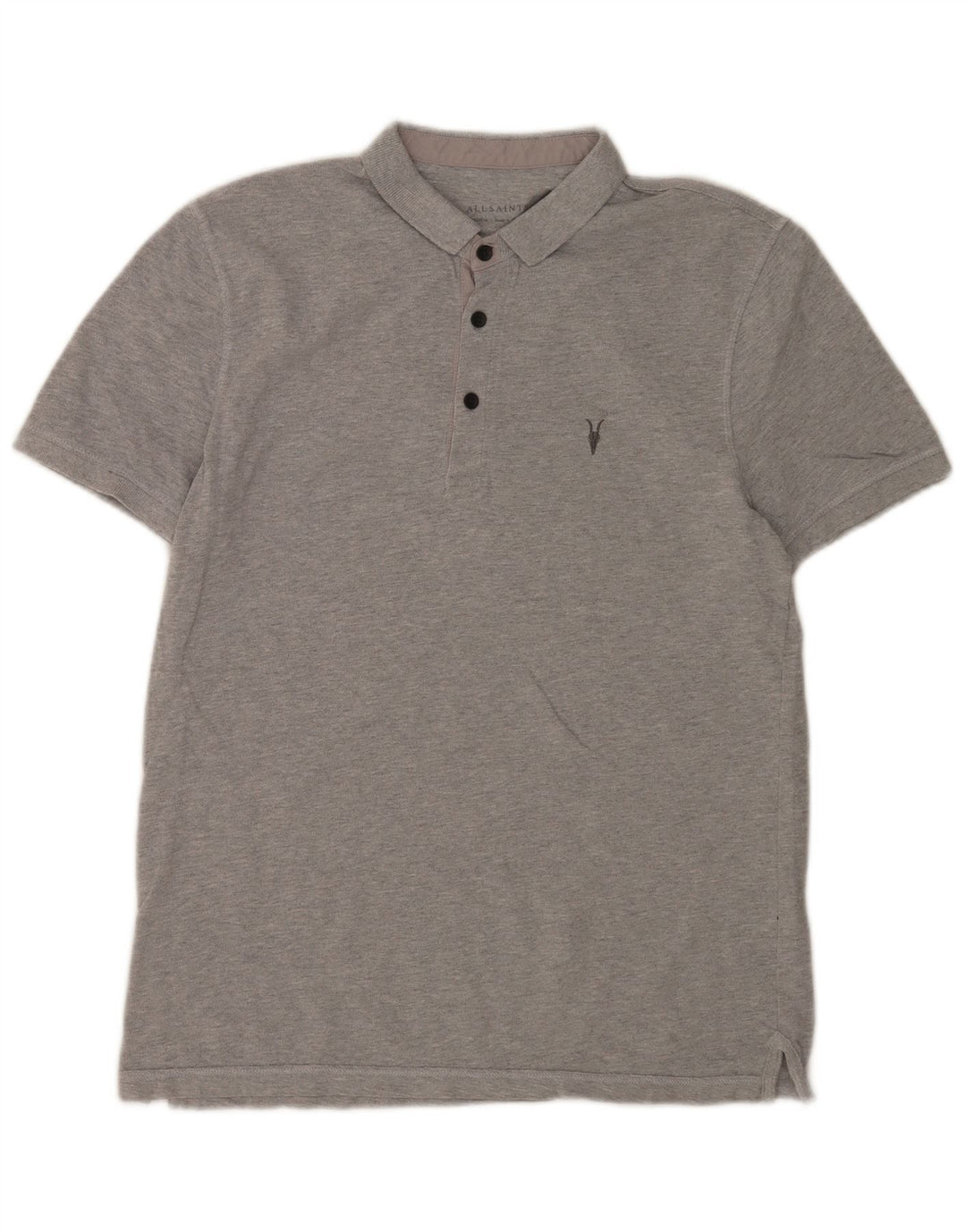 All Saints Herren-Poloshirt aus mittelgrauer Baumwolle