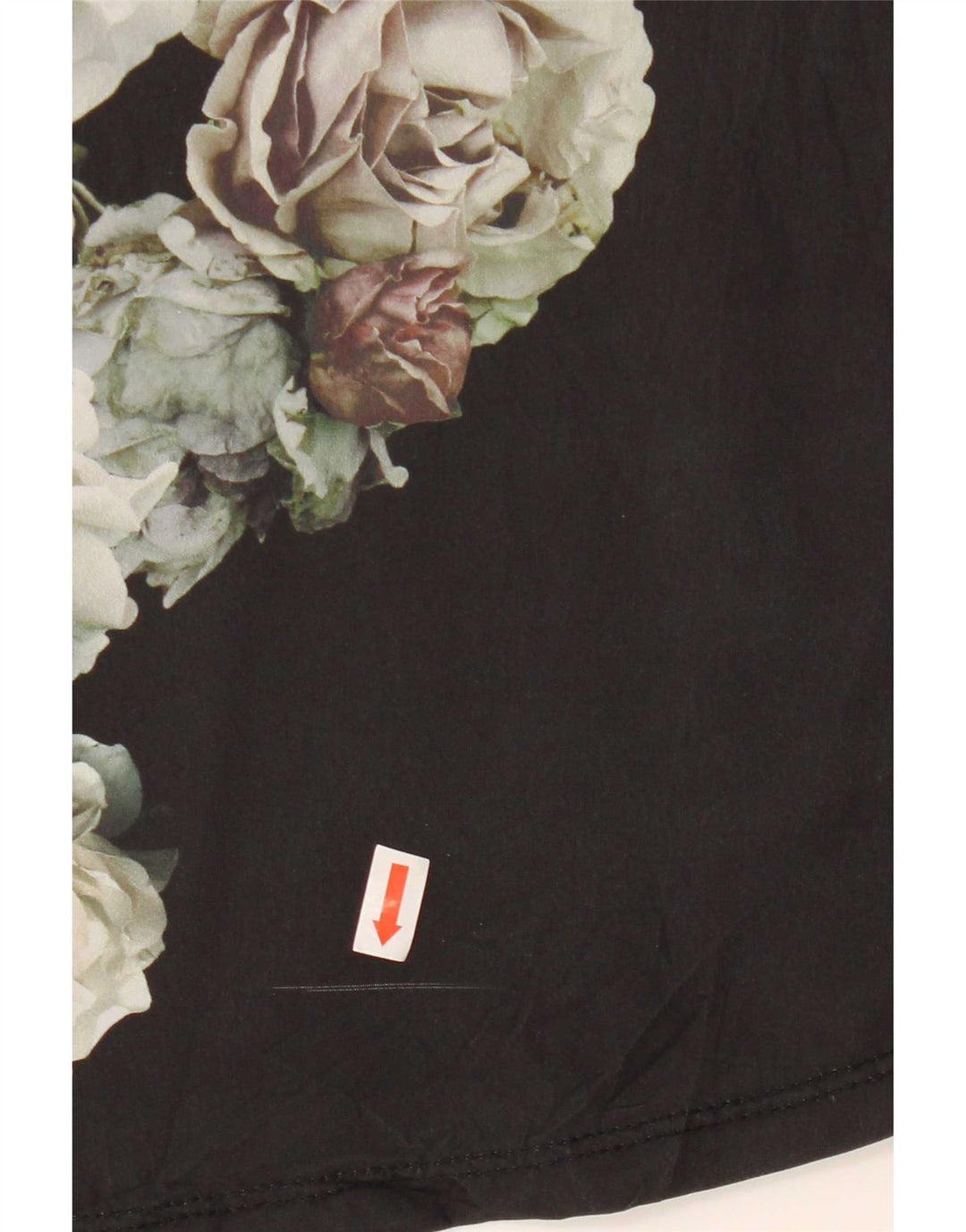 Zara Damen Grafik-Top mit 3/4-Ärmeln, UK-Größe 12, mittelschwarz, geblümt