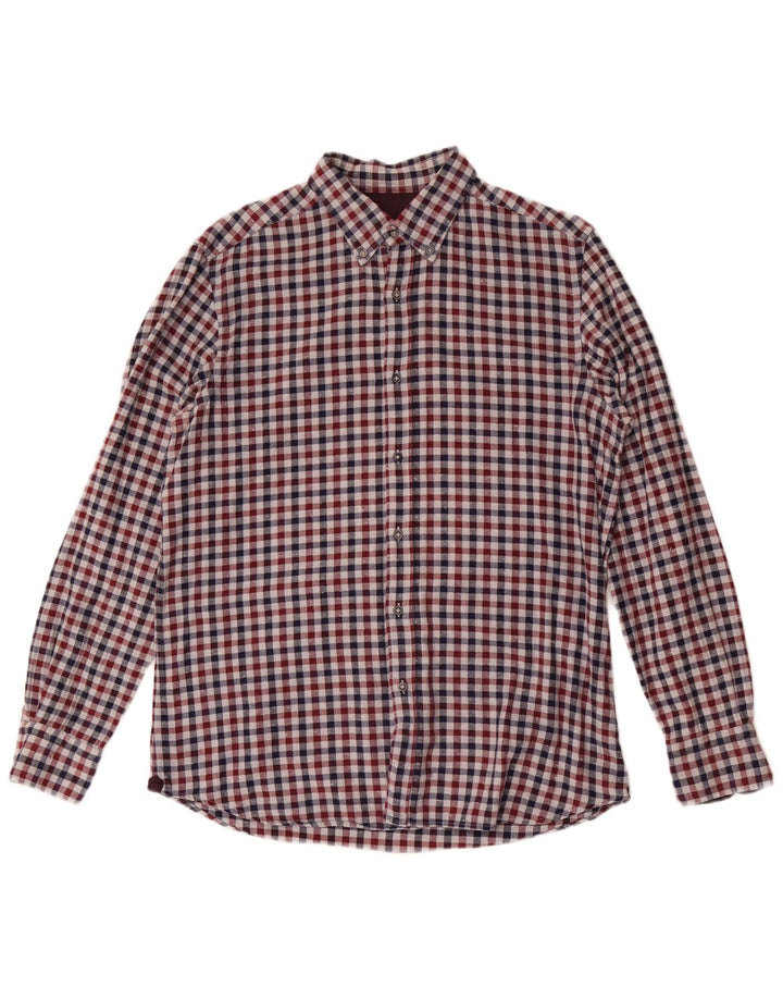 Massimo Dutti Herren-Flanellhemd, groß, mehrfarbig, Gingham