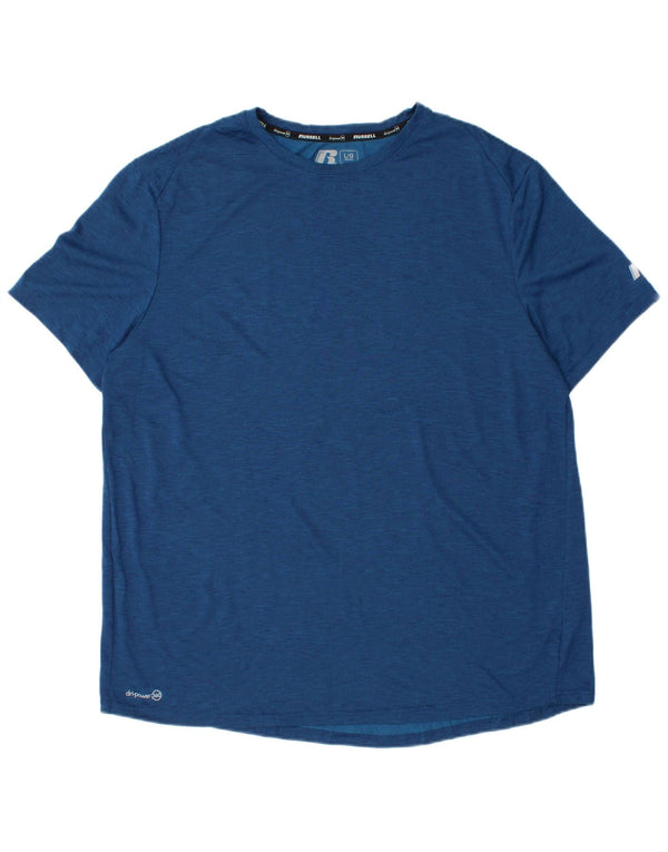 Russell Athletic Herren Dri-Power T-Shirt Top UK 42/44 Large Blau Polyester