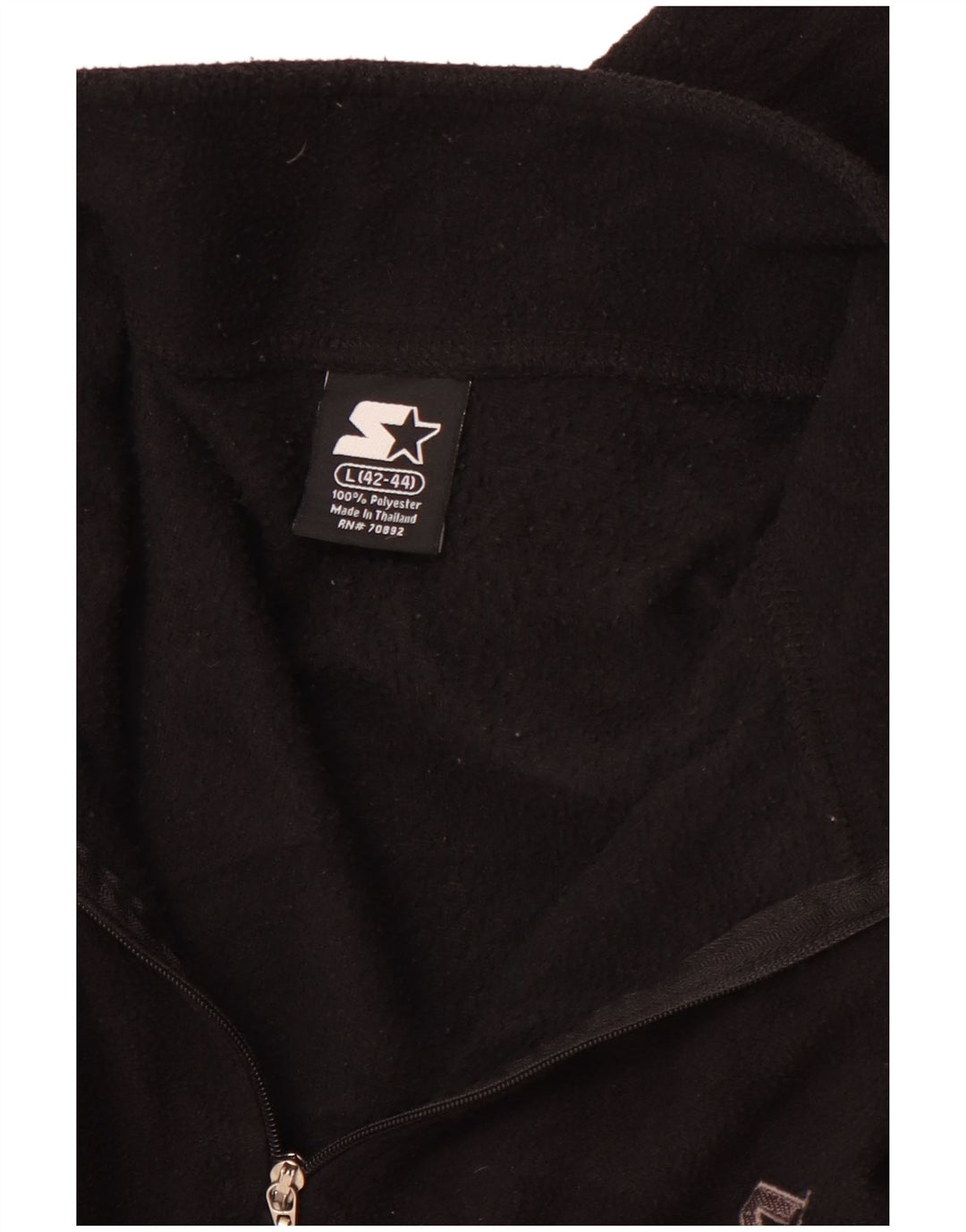 STARTER Herren-Fleecepullover mit Reißverschluss am Hals, groß, schwarz, Polyester, Sport