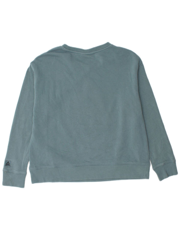 Reebok Damen Graphic Sweatshirt Pullover UK 14 Large Blau