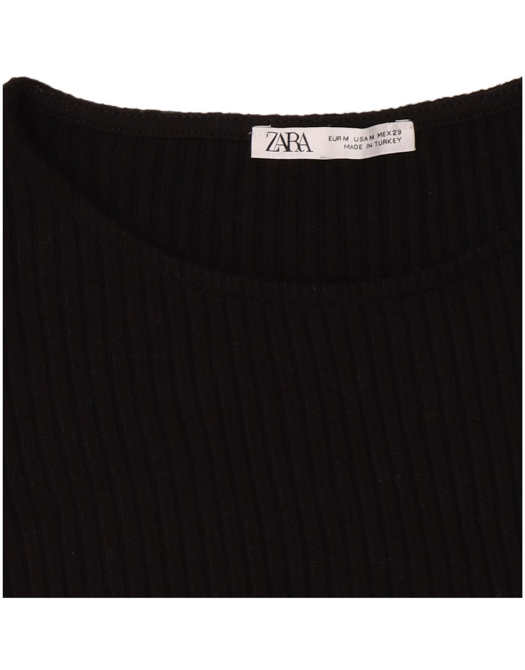 Zara Damen Crop T-Shirt Top UK 12 Medium Schwarz
