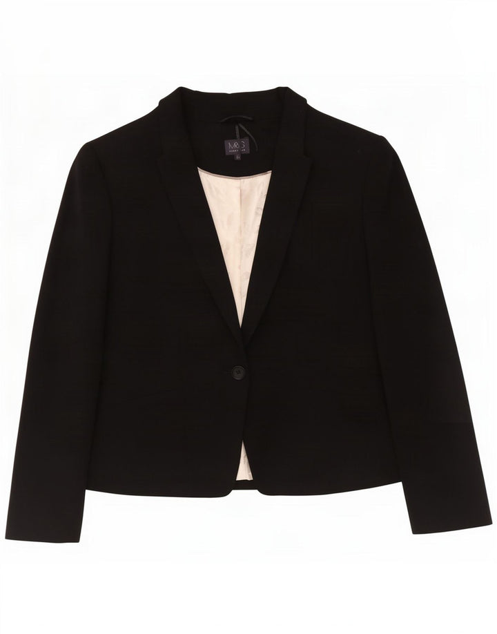 Marks & Spencer Damen 1-Knopf-Blazerjacke UK 20 2XL Schwarz Polyester