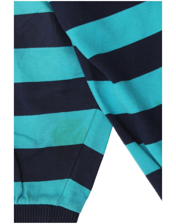 Vintage Herren Sweatshirt Pullover XL Marineblau gestreift Baumwolle