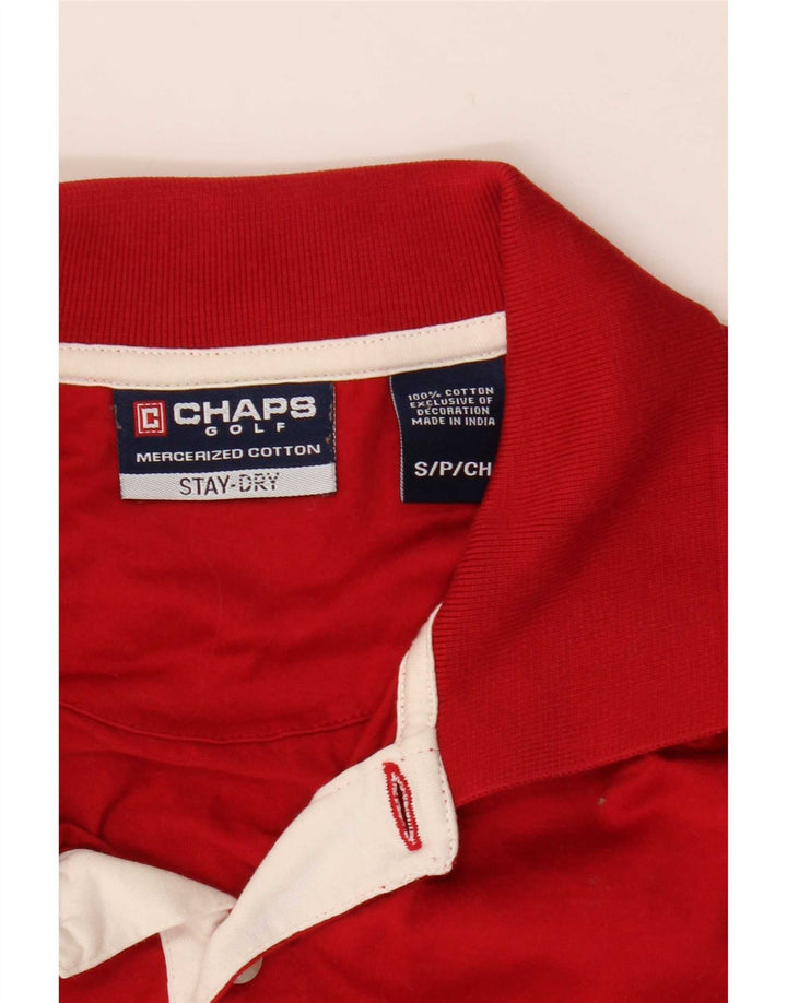 Chaps Herren-Golf-Poloshirt, Größe S, aus roter Baumwolle