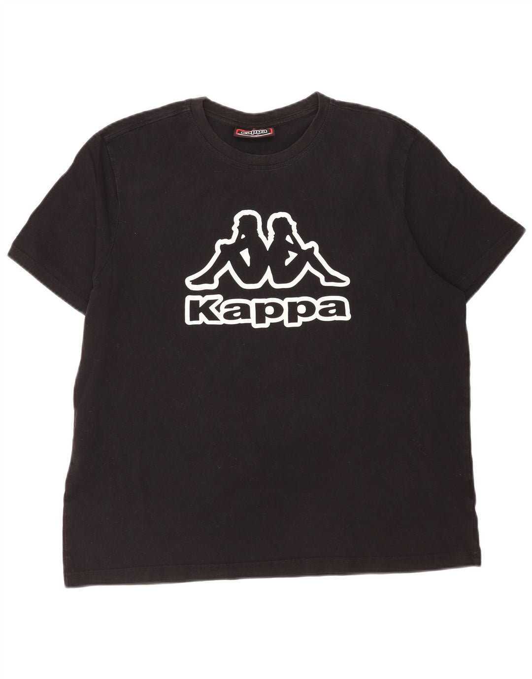 Kappa Herren-T-Shirt mit Grafik, groß, aus schwarzer Baumwolle