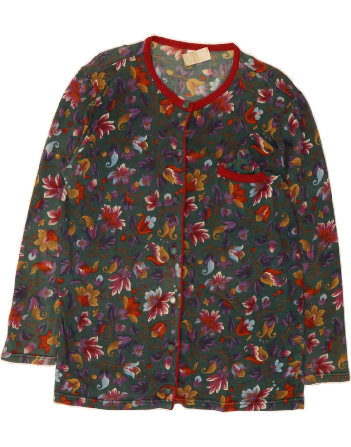 VINTAGE Womens Cardigan Sweater EU 40 Medium Multicoloured Floral Vintage Vintage and Second-Hand Vintage from Messina Hembry 