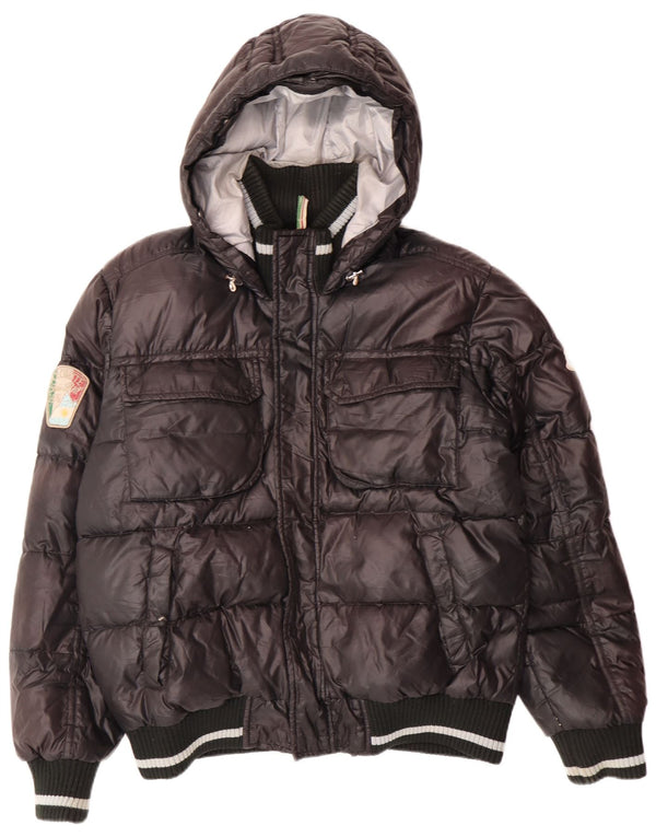 DOLOMITE Herren Graphic Hooded Wattierte Jacke UK 38 Mittelschwarzes Polyester