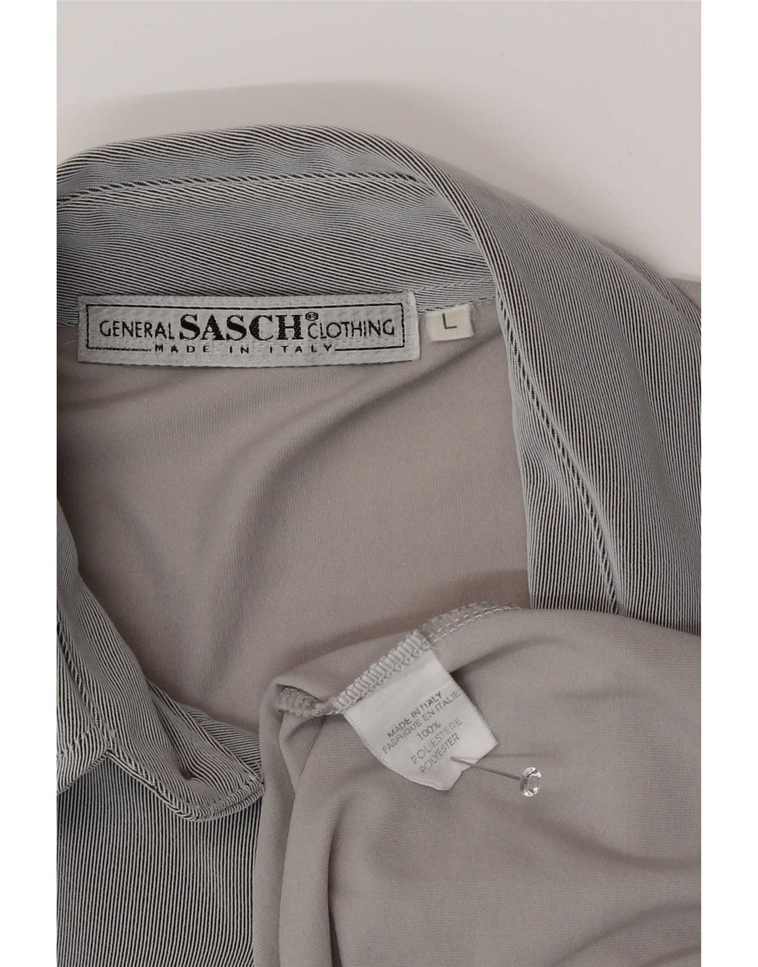 Sasch Herren-Kurzarmhemd, großes graues Colourblock-Polyester