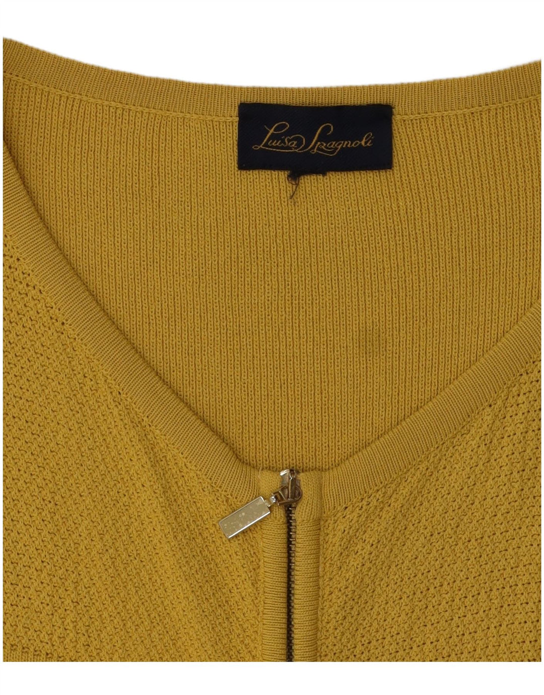 Luisa Spagnoli Damen Strickjacke Pullover UK 14 Mittelgelb