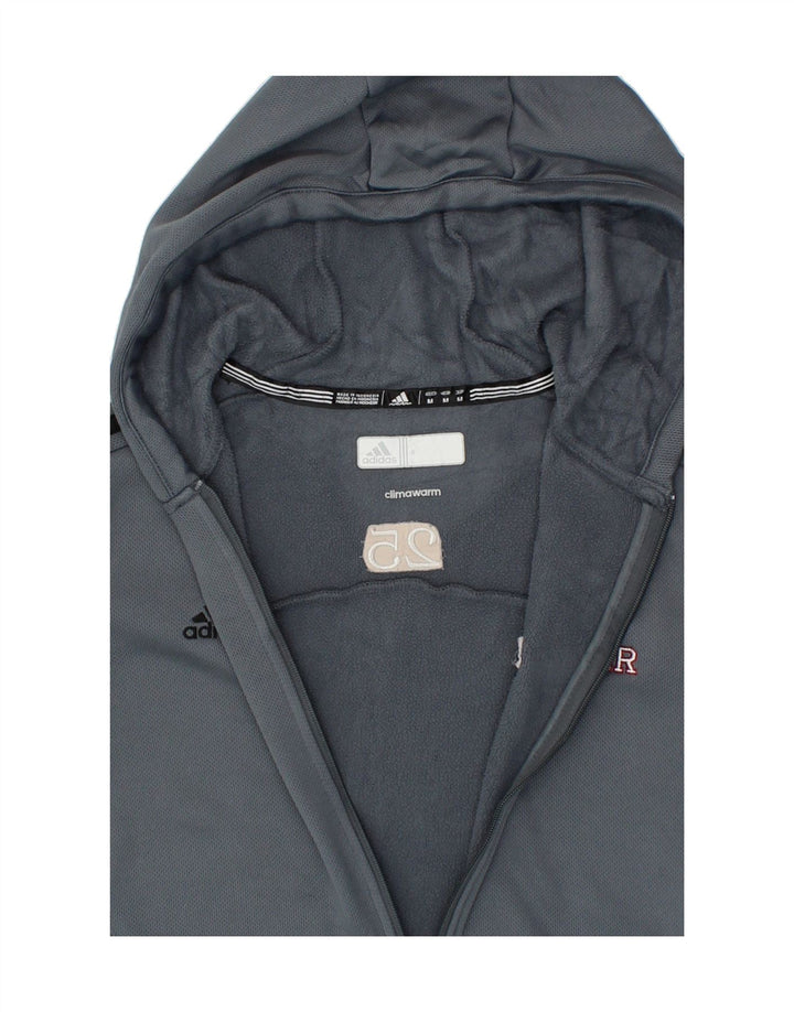 ADIDAS Mens Climawarm Graphic Zip Hoodie Sweater Medium Grey Polyester Vintage Adidas and Second-Hand Adidas from Messina Hembry 