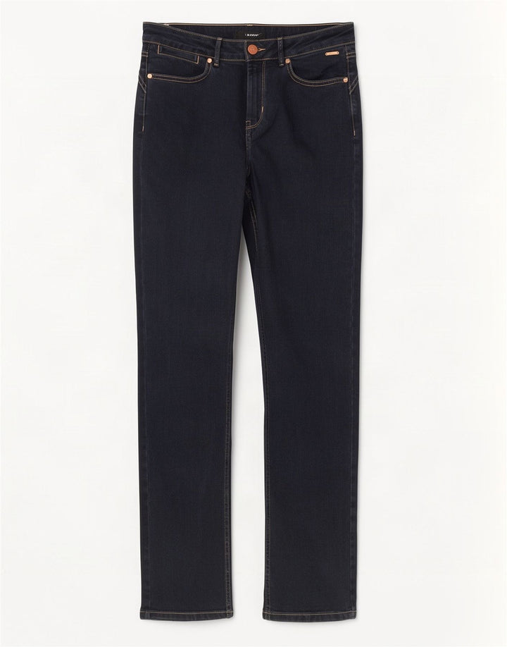 Marks & Spencer Damen Straight Jeans UK 12 Medium W30 L31 Marineblau Baumwolle
