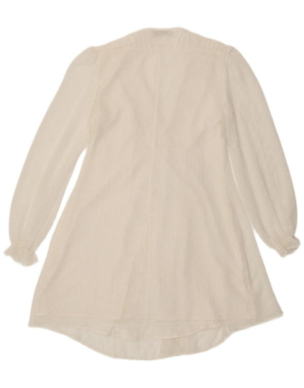 Zara Damen Empire-Kleid mit langen Ärmeln, Gr. 10, Größe S, Weiß
