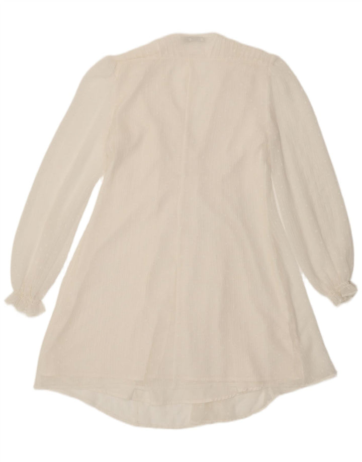Zara Damen Empire-Kleid mit langen Ärmeln, Gr. 10, Größe S, Weiß