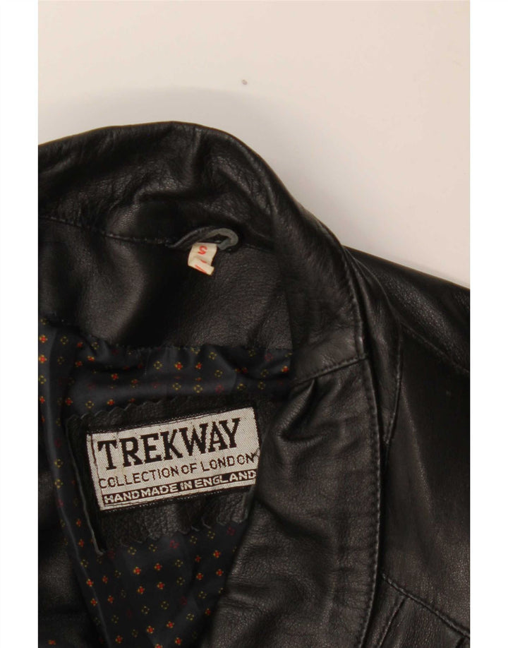 Trekway Damen Ledermantel UK 10 Small Schwarz