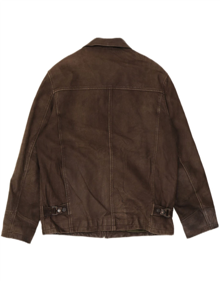 Zara Herren Lederjacke UK 38 Mittelbraunes Leder