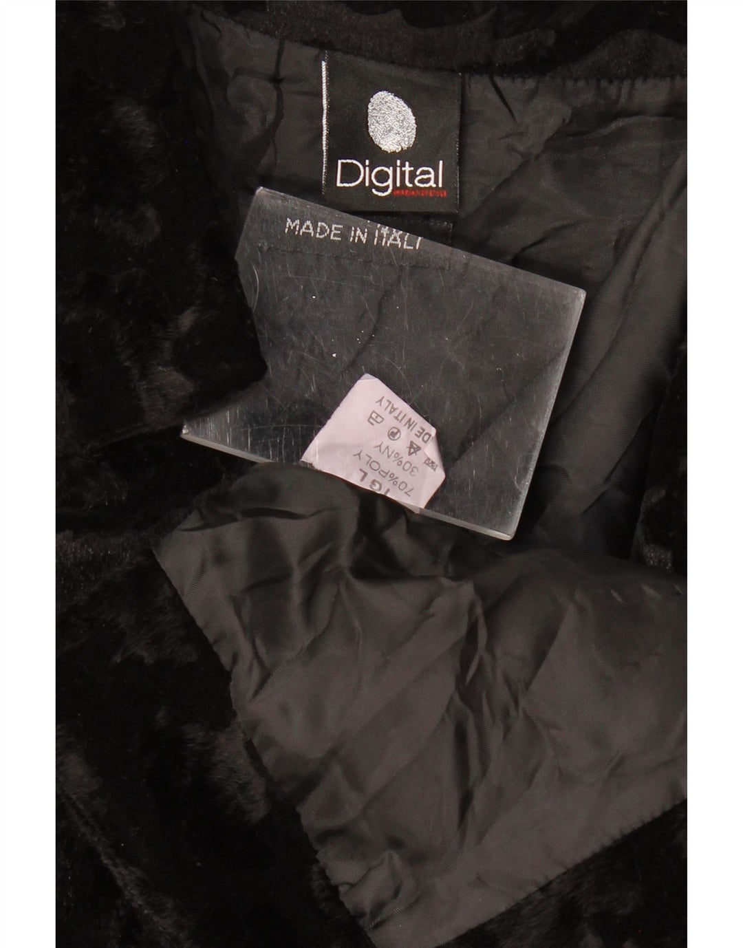 VINTAGE Womens Faux Fur Bolero Jacket UK 14 Large Black Polyester