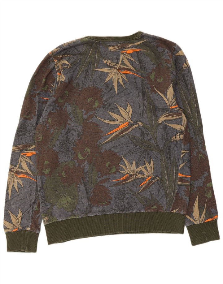 Element Damen-Sweatshirt-Pullover UK 10 Small Mehrfarbiges Blumenmuster aus Baumwolle