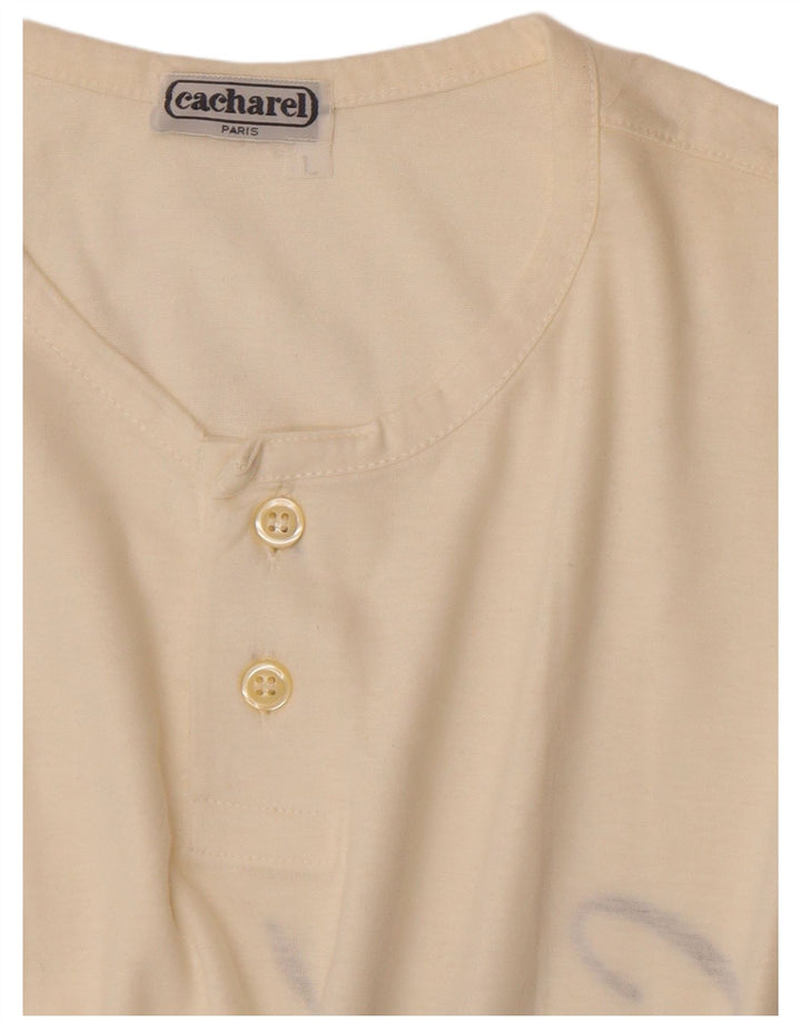 Cacharel Herren-T-Shirt mit Grafik, Größe L, Weiß