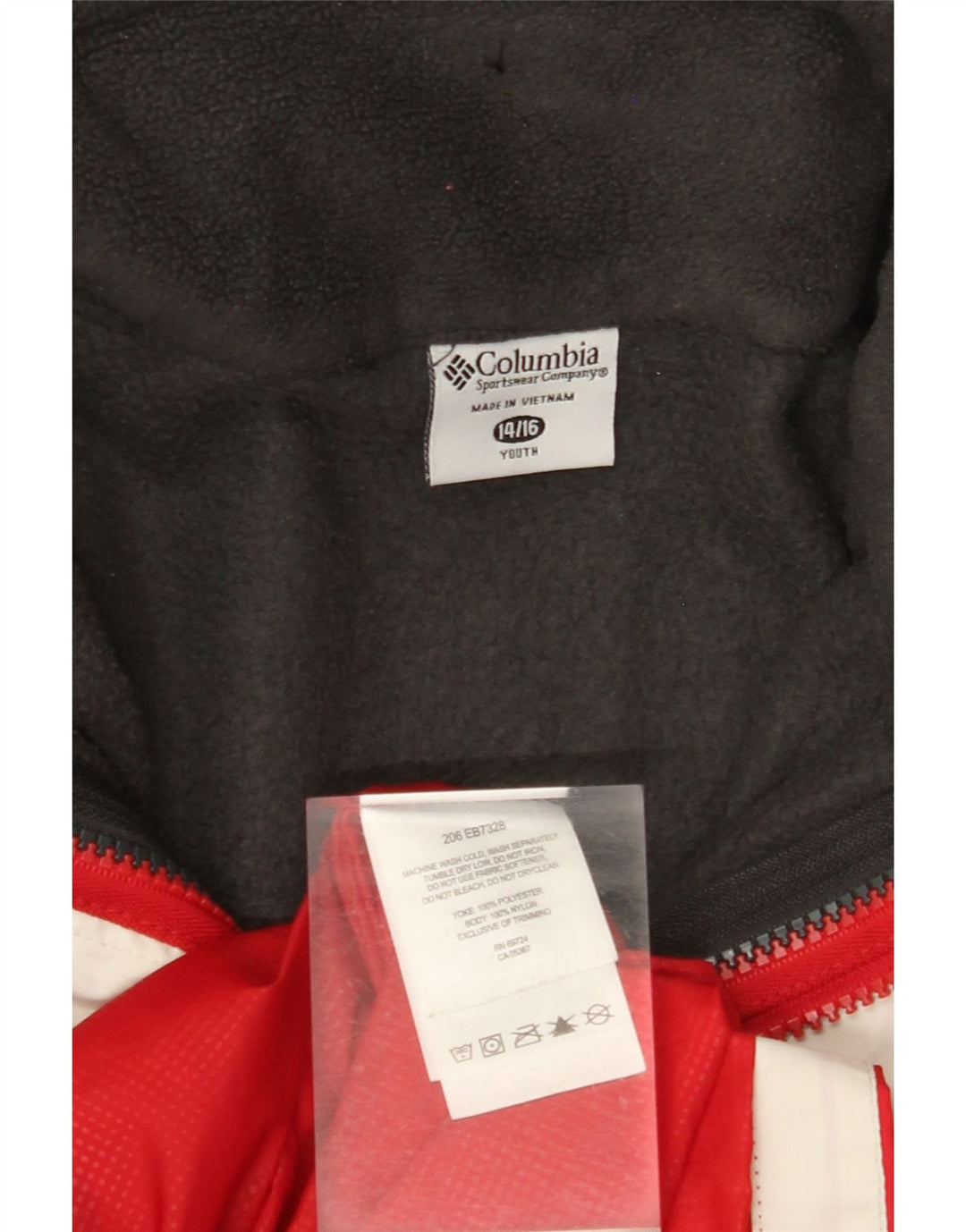 COLUMBIA Windjacke mit Kapuze für Jungen, 14–15 Jahre, rotes Farbblockdesign