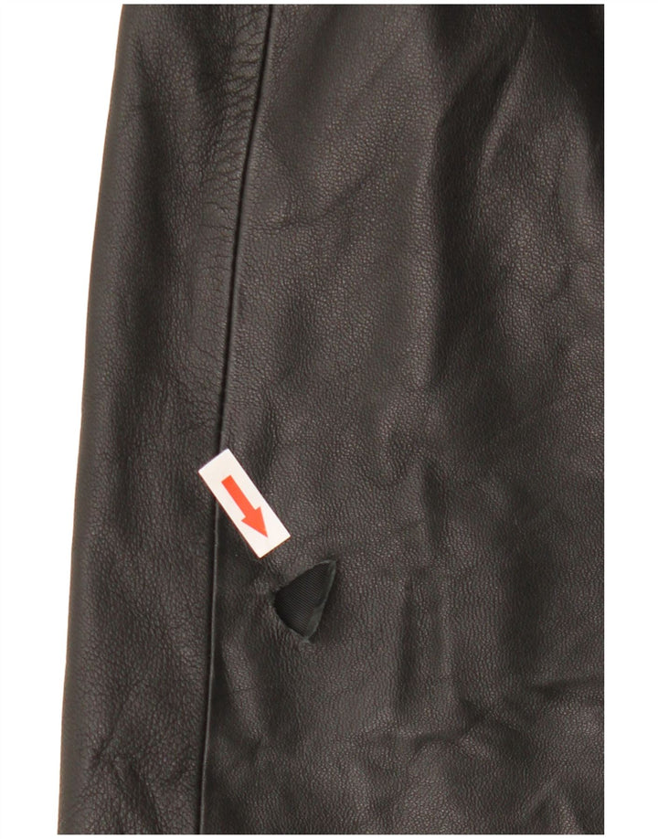 Vintage Damen Lederrock W32 Groß Schwarz