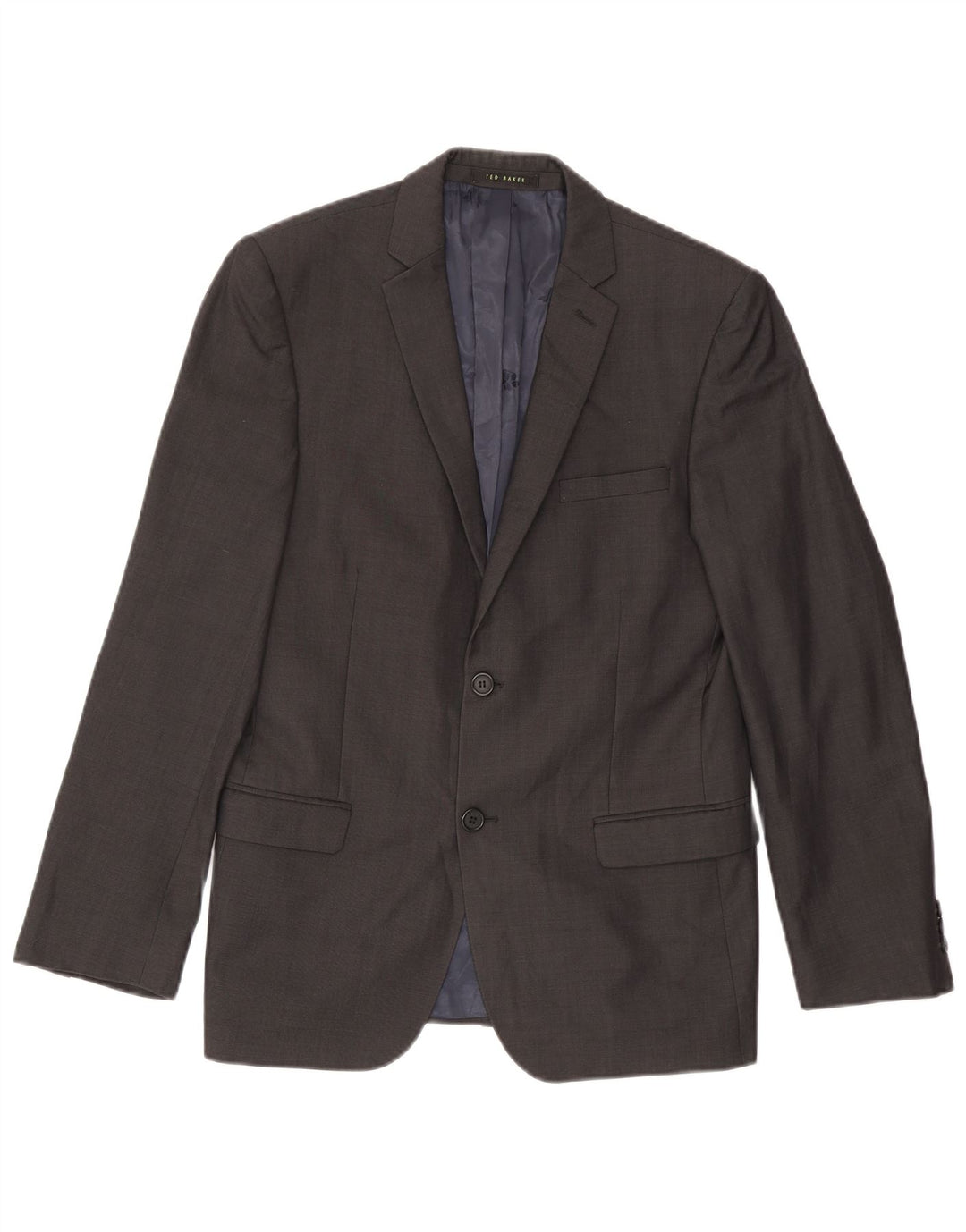 Ted Baker Herren-Blazer mit 2 Knöpfen, UK 38, mittelgraue Wolle