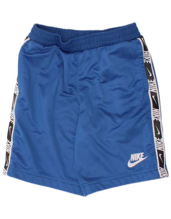 Nike Jungen-Sportshorts mit Grafik, 6–7 Jahre, groß, blaues Farbblock-Polyester