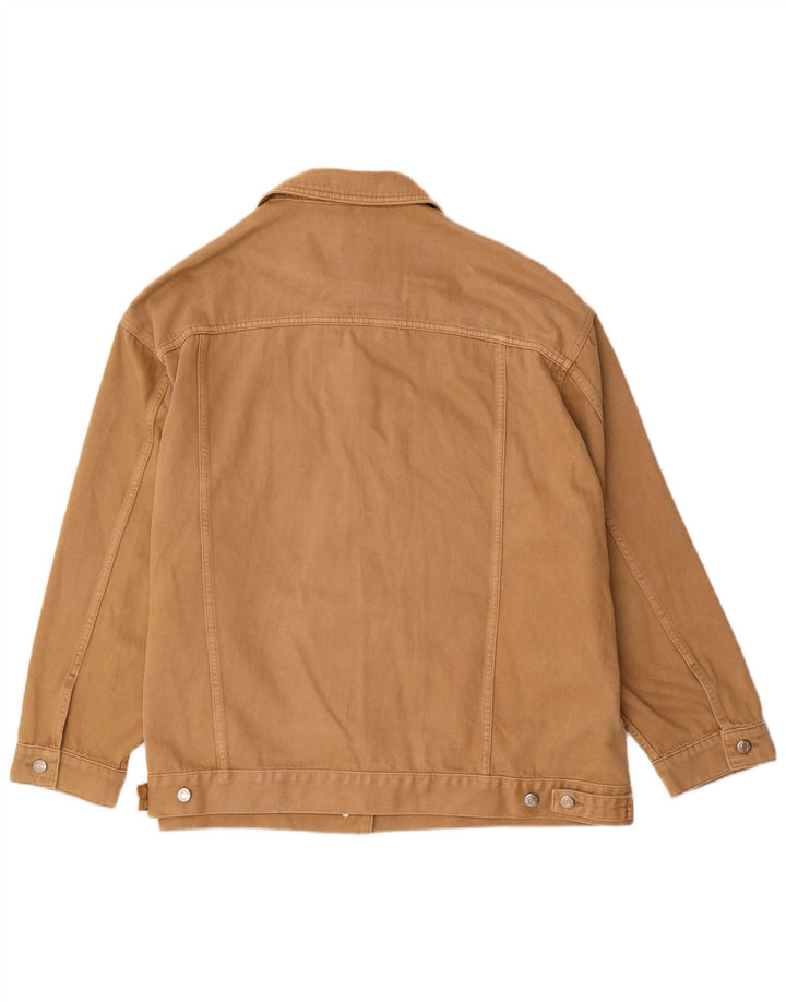 Zara Damen Übergroße Jeansjacke UK 18 XL Braune Baumwolle