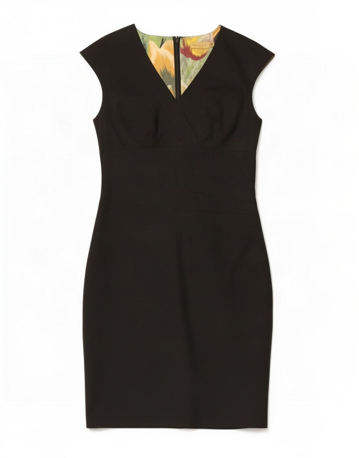 Ted Baker Damen Etuikleid Größe 2 Small Schwarz
