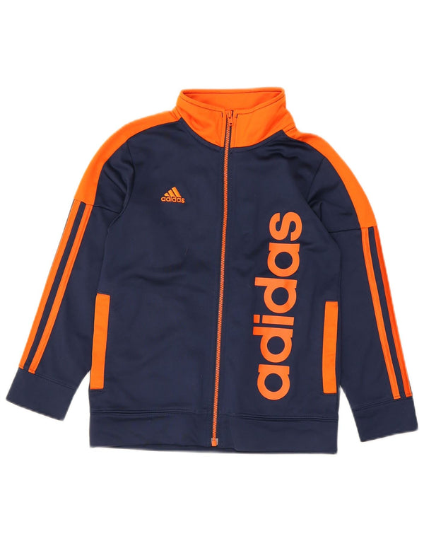 Adidas Jungen Grafik-Trainingsanzug-Top-Jacke, 6–7 Jahre, Marineblau, Farbblock