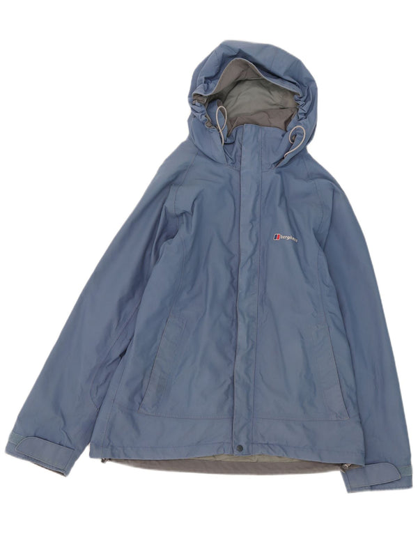 Berghaus Damen-Regenjacke mit Kapuze, UK 12, mittelblaues Nylon