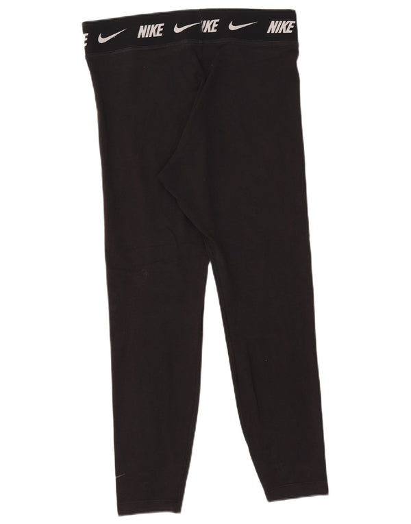 Nike Damen Tight Fit Graphic Leggings UK 14 Große schwarze Baumwolle