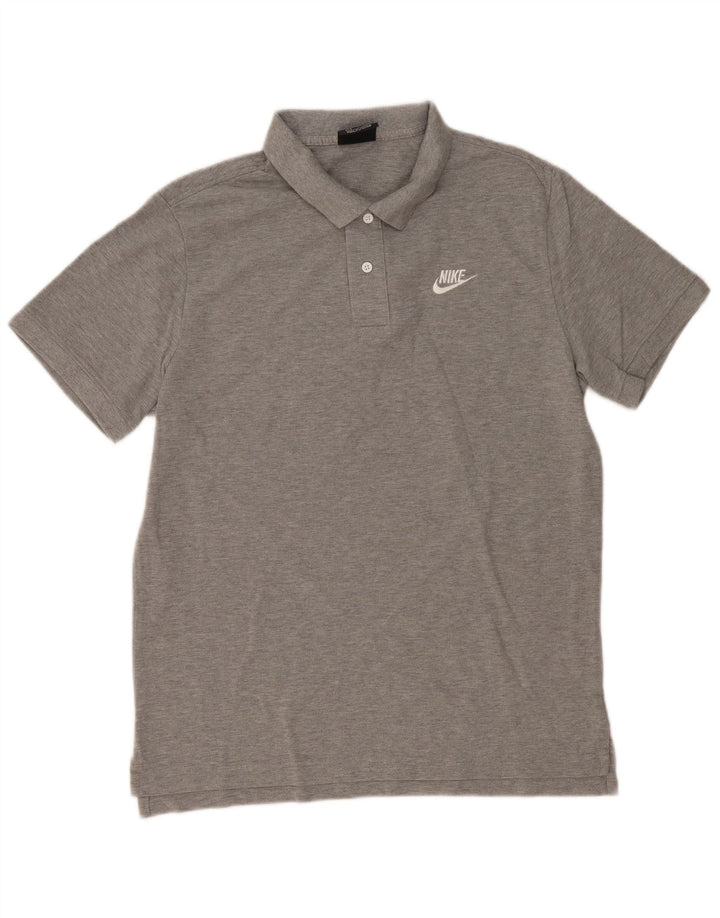 NIKE Herren-Poloshirt, groß, graue Baumwolle