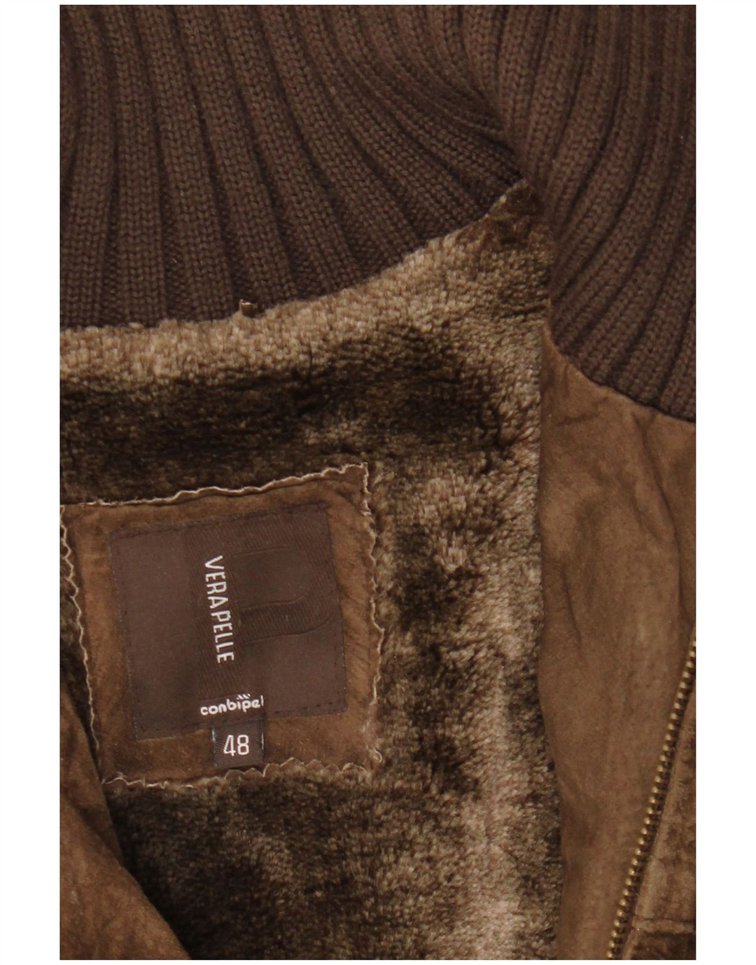 Conbipel Herren Wildlederjacke IT 48 Mittelbraunes Leder